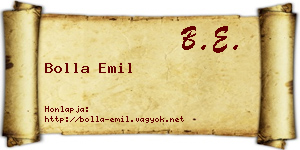 Bolla Emil névjegykártya